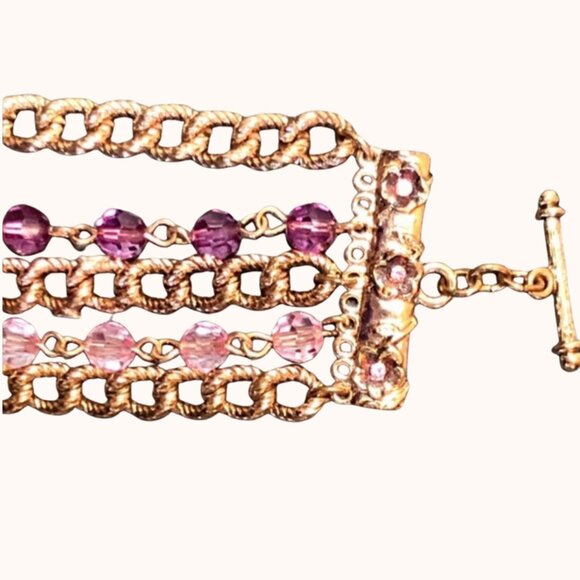 Elegant Multi-Strand Flower Bracelet - Picture 7 of 13